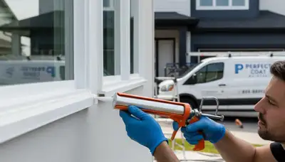 Professional caulking and sealing on Tucson AZ home exterior by local house painting experts