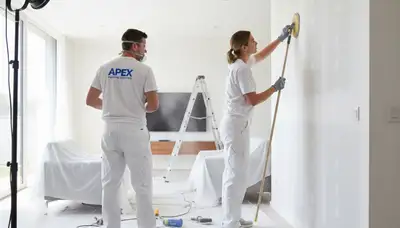 Drywall repair expert fixing wall cracks in Tucson AZ home for seamless painting and restoration