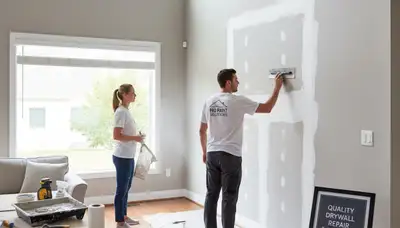 Professional drywall repair and wall restoration in Tucson, AZ home interior by local painting experts