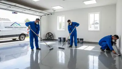 Epoxy garage floor coating in Tucson AZ with durable, heat-resistant finish by local painting pros