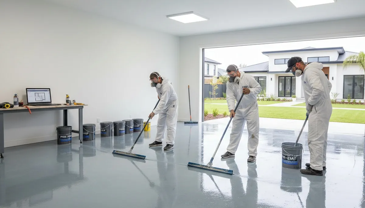 Epoxy garage floor coating in Tucson AZ for durable, heat-resistant home and workshop surfaces