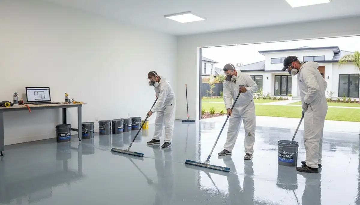 Epoxy garage floor coating in Tucson AZ for durable, heat-resistant home and workshop surfaces