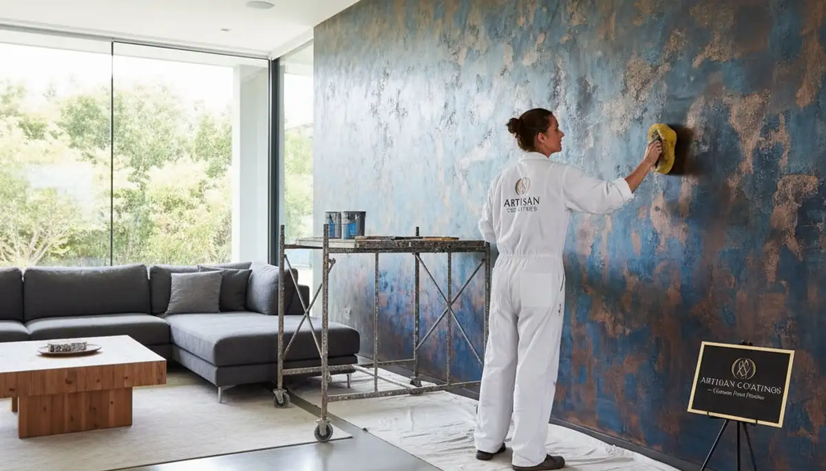 Faux painting and decorative wall finish by expert house painters in Tucson, AZ desert home interior