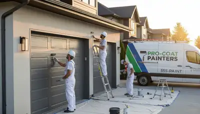 Professional garage door painting in Tucson AZ with UV-resistant finish by expert house painters