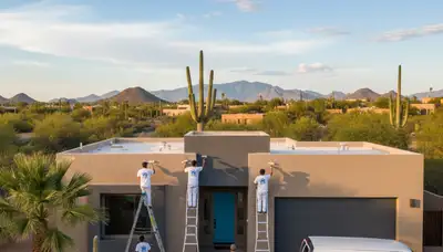 Professional house painters in Tucson AZ improving home exterior curb appeal