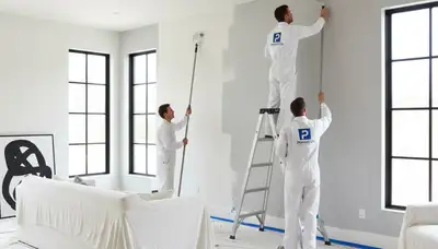 Professional interior house painters in Tucson AZ applying fresh wall color for a modern home update