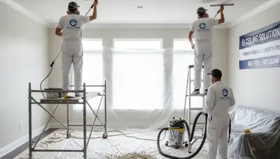 Professional popcorn ceiling removal by house painters in Tucson, AZ home interior