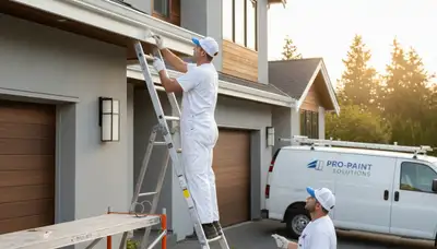 Professional trim and fascia painting on Tucson AZ home exterior with UV-resistant finish