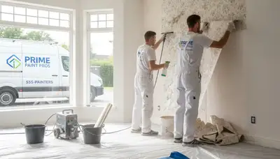Professional wallpaper removal and wall prep by house painters in Tucson, AZ