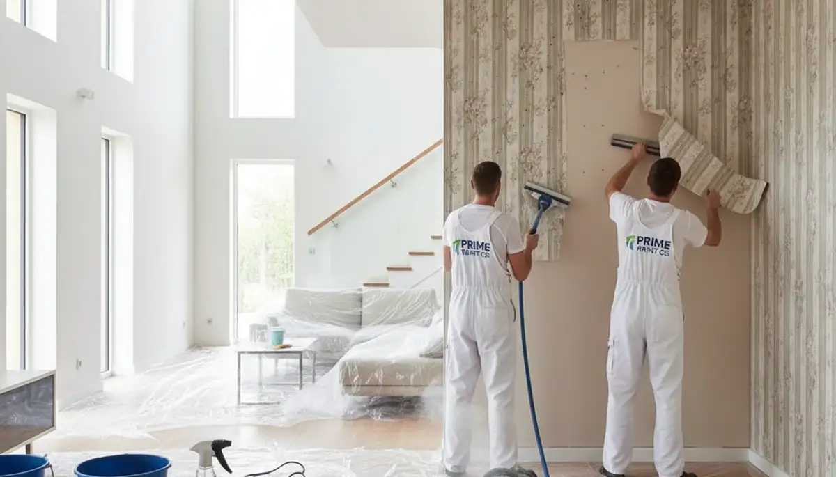 Professional wallpaper removal and wall prep by house painters in Tucson, AZ